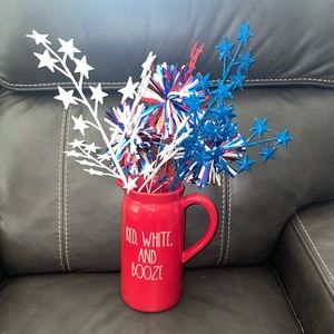 🇺🇸🌟New Rae Dunn Red White & Booze Pitcher July 4th Serving Decor 🇺🇸